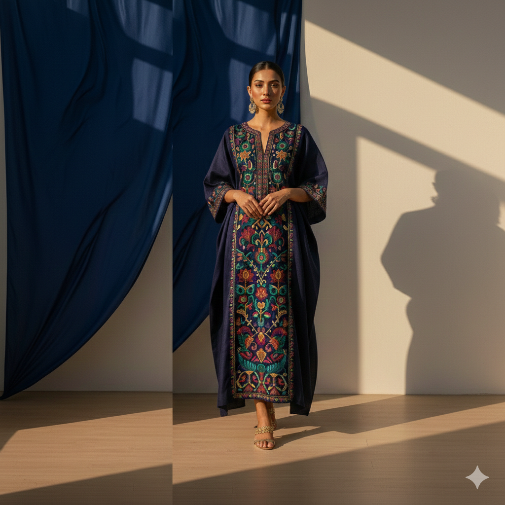 The Heritage Archive - Hand-embroidered Nokshi Katha kaftans with 15,000 stitches